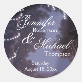 Rustieke landboomlichten ronde sticker