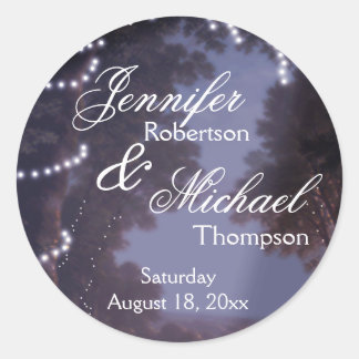 Rustieke landboomlichten ronde sticker