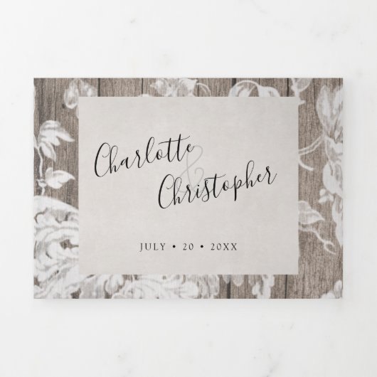 Rustieke landelijke bloemen drievoudig allemaal in drieluik uitnodiging (Cover)