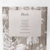 Rustieke landelijke bloemen drievoudig allemaal in drieluik uitnodiging (Binnenzijde eerst)