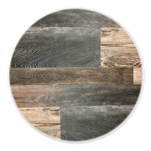 Rustieke Landelijke Boerderij Grijs Bruin Schuur H Keramische Knop (Voorkant)