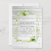 Rustieke landelijke boerderij groenheid trouwfoto save the date (Voorkant)