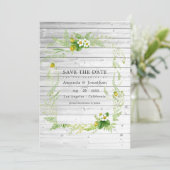 Rustieke landelijke boerderij groenheid trouwfoto save the date (Staand voorkant)