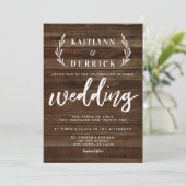 Rustieke Landelijke Boerderij Hout Eenvoudige Huwe Kaart (Staand voorkant)