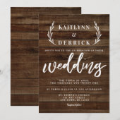 Rustieke Landelijke Boerderij Hout Eenvoudige Huwe Kaart (Voorkant / Achterkant)