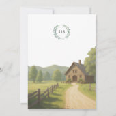 Rustieke landelijke boerderij landelijke monogramm kaart (Achterkant)