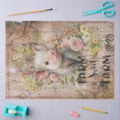 Rustieke Landelijke Boerderij Lente Knorretje Deco Tissuepapier (Craft)