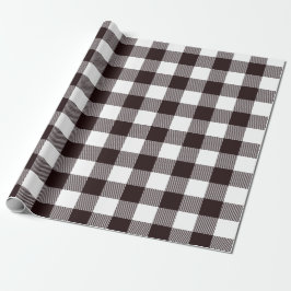 Rustieke landelijke boerderij zwart-wit flanel cadeaupapier