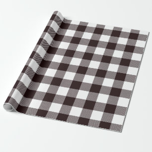 Rustieke landelijke boerderij zwart-wit flanel cadeaupapier