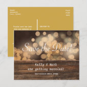 Rustieke landelijke bokeh-lichten Bewaar datum ans Aankondigingskaart (Voorkant / Achterkant)