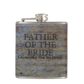 Rustieke landelijke bruiloft | Grappige vader van  Heupfles (Voorkant)