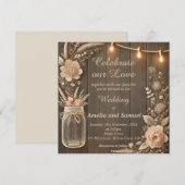 Rustieke landelijke bruiloft kaart (Voorkant / Achterkant)