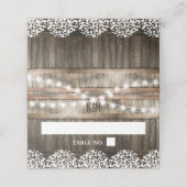 Rustieke landelijke bruiloft | String van lichten  Plaatskaartje (Buitenkant ongevouwen)