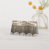 Rustieke landelijke bruiloft | String van lichten  Plaatskaartje (Achterkant)