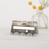 Rustieke landelijke bruiloft | String van lichten Plaatskaartje (Voorkant)