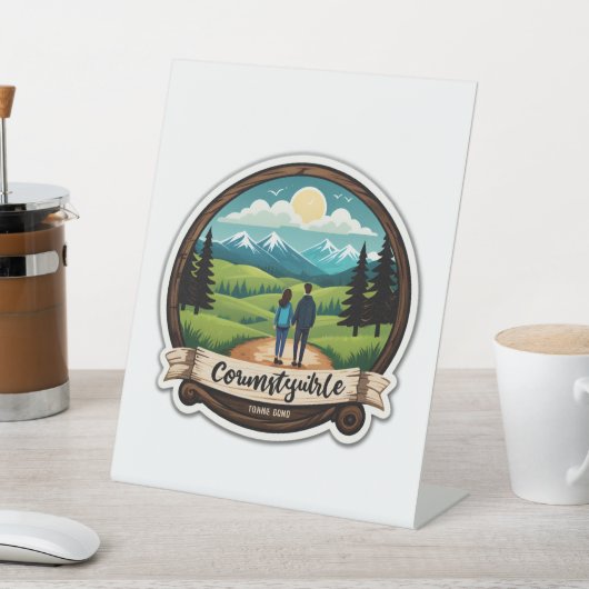 Rustieke Landelijke Charm Huwelijksuitnodiging | H Reclamebord Met Voetstuk (Insitu)