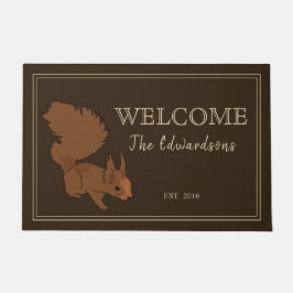 Rustieke landelijke eekhoorn familienaam Welkom Deurmat