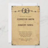 Rustieke landelijke Hoefijzers bruiloft uitnodigin Kaart (Voorkant)