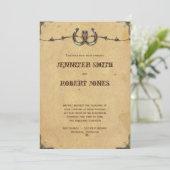 Rustieke landelijke Hoefijzers bruiloft uitnodigin Kaart (Staand voorkant)