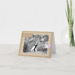 Rustieke landelijke jute bruiloft bedankje bedankkaart