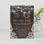 Rustieke landelijke kant snoerlampen hout I DO BBQ Kaart (Staand voorkant)