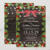 Rustieke landelijke kerstbruiloft kaart (Voorkant / Achterkant)