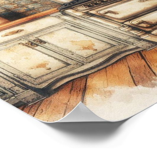 Rustieke landelijke keuken 3 poster (Hoek)