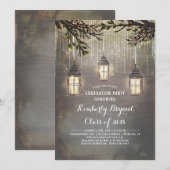 Rustieke landelijke lantaarns tuin afstudeerfeest kaart (Voorkant / Achterkant)