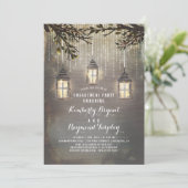 Rustieke landelijke lantaarns tuin verlovingsfeest kaart (Staand voorkant)