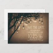 rustieke landelijke lichten mason potjes opslaan d aankondigingskaart (Voorkant / Achterkant)