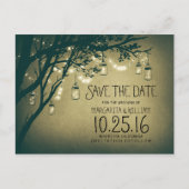 rustieke landelijke lichten mason potjes opslaan d aankondigingskaart (Voorkant)