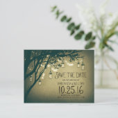 rustieke landelijke lichten mason potjes opslaan d aankondigingskaart (Staand voorkant)