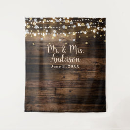 Rustieke landelijke schuur houten lichten & confet wandkleed