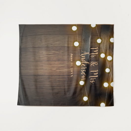 Rustieke landelijke schuur houten wijnvat & lichte wandkleed (Voorkant (horizontaal))