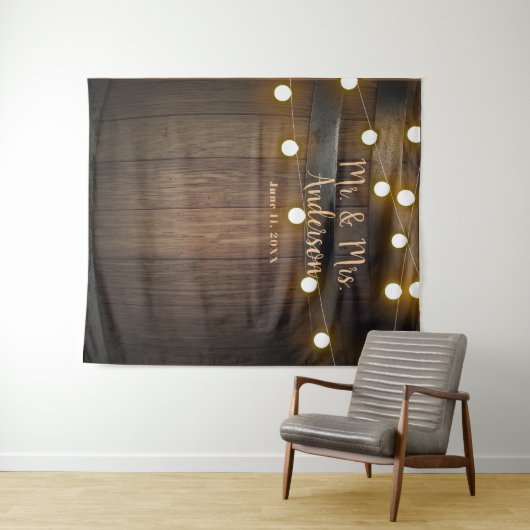 Rustieke landelijke schuur houten wijnvat & lichte wandkleed (In Situ (horizontaal))