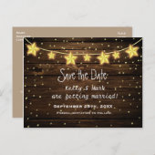 Rustieke landelijke sterlichten save the date ansi aankondigingskaart (Voorkant / Achterkant)