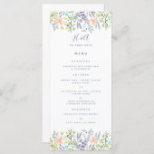 Rustieke landelijke stijl bloemenbruiloft Ontbijt Menu (Voorkant / Achterkant)