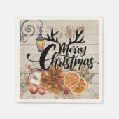 Rustieke landelijke stijl en hout Kerstmis modern Servet (Voorkant)