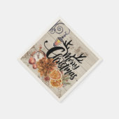 Rustieke landelijke stijl en hout Kerstmis modern Servet (Hoek)