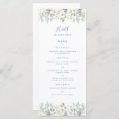 Rustieke landelijke stijl olijfgroen Bruiloft Ontb Menu (Voorkant / Achterkant)