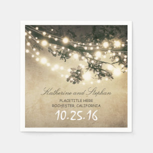 rustieke landelijke string lampen papieren servett servetten