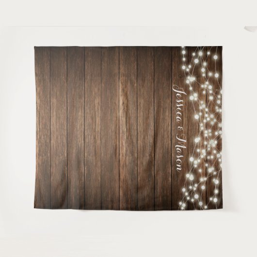 Rustieke landelijke trouw achtergrond foto booth l wandkleed (Voorkant (horizontaal))