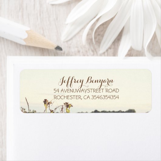 Rustieke landelijke wilde grassen bruiloft etiket (Insitu)