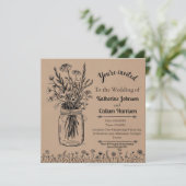 Rustieke Landelijke Wildflower Wedding Design Kaart (Staand voorkant)