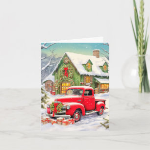 Rustieke landelijke winter boerderij vrolijk kerst feestdagen kaart