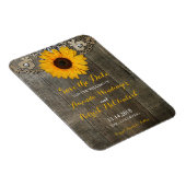 Rustieke landelijke zonnebloem save the date magne magneet (Rechterzijde)