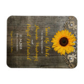 Rustieke landelijke zonnebloem save the date magne magneet (Horizontaal)