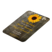 Rustieke landelijke zonnebloem save the date magne magneet (Linkerzijde)