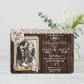 Rustieke landfoto bruiloft repetitie diner kaart (Staand voorkant)