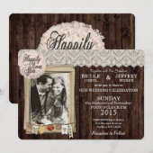 Rustieke landfoto bruiloft uitnodiging (Voorkant / Achterkant)